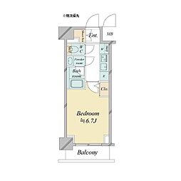 ドゥーエ新横浜 1Kの間取図画像