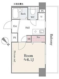 アルテーヌ新横浜 1Kの間取図画像