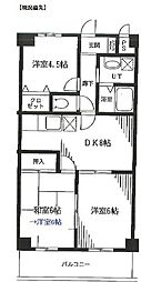 ふじみつるビル 2LDKの間取図画像