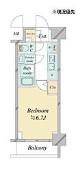 ドゥーエ新横浜 1Kの間取図画像