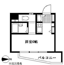 プライムコート ワンルームの間取図画像