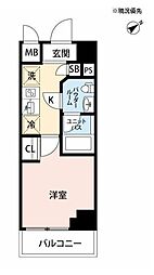 クラリッサ新綱島 ワンルームの間取図画像