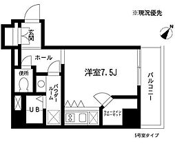 グロースメゾン新横浜 1Kの間取図画像