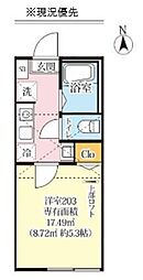 N-harbor Lagoon小机町 1Kの間取図画像