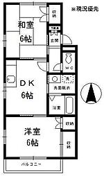 ベルグラン宮地 2DKの間取図画像