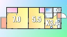 サンドリバーハイツ 2Kの間取図画像