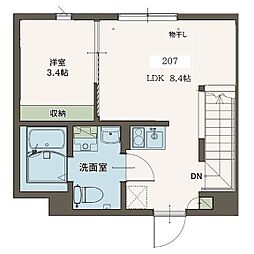 国分寺市日吉町1丁目アパート 1LDKの間取図画像