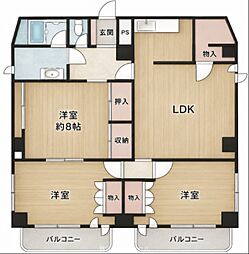 ヴィラージュ立川 4LDKの間取図画像