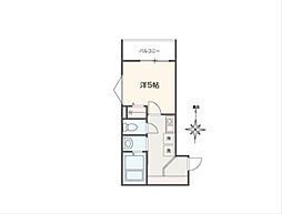 JR武蔵野線 新秋津駅 徒歩8分の賃貸アパート 1階1Kの間取り