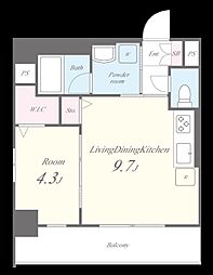JR中央本線 八王子駅 徒歩7分の賃貸マンション 3階1LDKの間取り