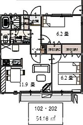 間取図画像 2LDK