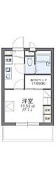 レオパレス大和田2 1Kの間取図画像