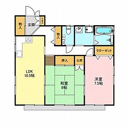 ハイム・マツムラ 2LDKの間取図画像
