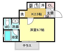 ガーデンヒルズII  ｜ 兵庫県西宮市上ケ原十番町（賃貸アパート1K・1階・22.77㎡） その2