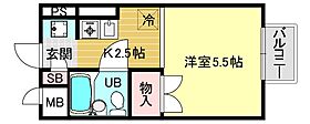 ラ・グラシア  ｜ 兵庫県西宮市甲東園2丁目（賃貸アパート1R・1階・20.28㎡） その2