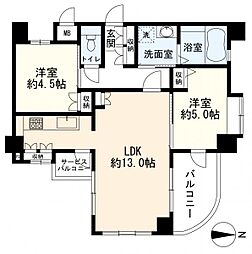 グランシティ目黒碑文谷 2LDKの間取図画像