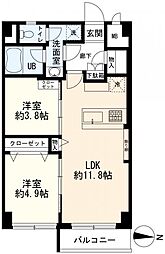 エンゼルハイム多摩川 2LDKの間取図画像