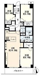蒲田グリーンパーク 3LDKの間取図画像