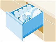 食器洗浄乾燥機を標準装備。作動中は他の家事を並行して進めることができ、家事の時短と負担軽減につながります。高温、高圧水流で洗浄するため、除菌・消臭効果が期待でき、衛生面での安心感が高まります。また、手