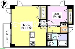 エクレール朝日町 1LDKの間取図画像