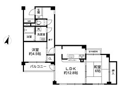 フェリカ大和 2LDKの間取図画像