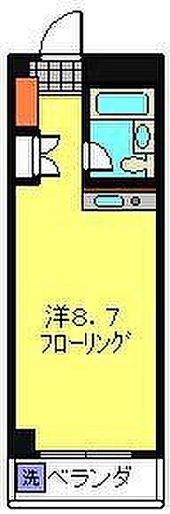 アクアハイム 202｜神奈川県川崎市中原区木月伊勢町(賃貸マンション1R・2階・18.98㎡)の写真 その2