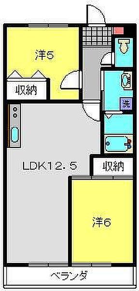 ハピネス飯田I 301｜神奈川県横浜市港北区綱島西５丁目(賃貸マンション2LDK・3階・54.00㎡)の写真 その2