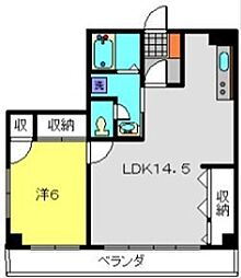 ルミエールニキ 3階1LDKの間取り