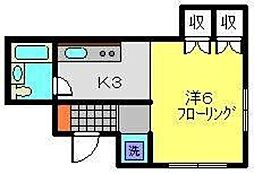 ブルーフラット 1Kの間取図画像