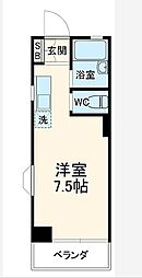 ロジュマンパレス ワンルームの間取図画像