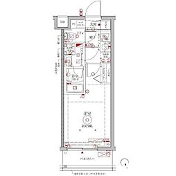 クレイシアIDZ横浜大倉山(クレイシアアイズヨコハマオオクラ 1Kの間取図画像