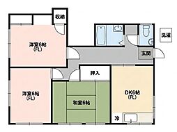 ハイツオギシマ 3DKの間取図画像