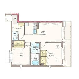 レイコート 2LDKの間取図画像