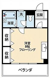 グリーンリーフ ワンルームの間取図画像