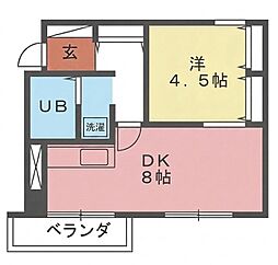 パティオス 1DKの間取図画像
