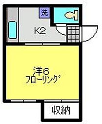 片野ハイツ 1Kの間取図画像