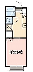 フルールハウス 1Kの間取図画像