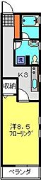 グランドビュー日吉 1Kの間取図画像