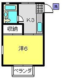 ハイツTSK 1Kの間取図画像