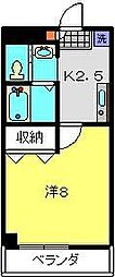 フィオレンテ 1Kの間取図画像