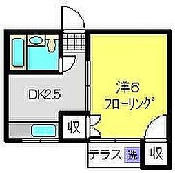 ホワイトコートかや 1DKの間取図画像
