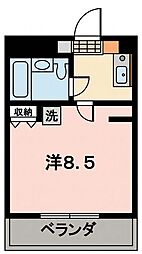 ハイムエリカ ワンルームの間取図画像