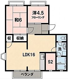 ガーデンフラット1 2SLDKの間取図画像