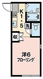 トキタハイツ 1Kの間取図画像