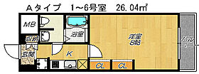 大阪府大東市曙町（賃貸マンション1K・2階・26.04㎡） その2