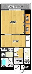 ベルビュー三番館 1DKの間取図画像