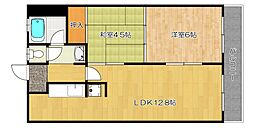 樋口マンション 2LDKの間取図画像