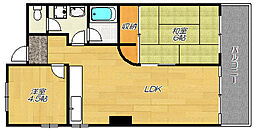 シルクハイツ 2LDKの間取図画像