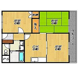サンクレセール 3DKの間取図画像