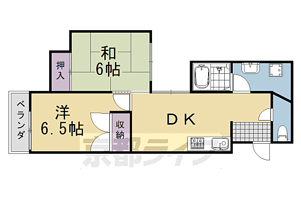 ロイヤルむらかみ 305｜京都府京都市西京区桂徳大寺町(賃貸マンション2DK・3階・40.00㎡)の写真 その2